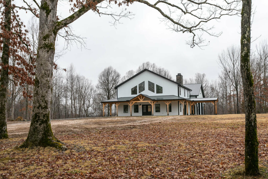 Large barndominium in New York woodland