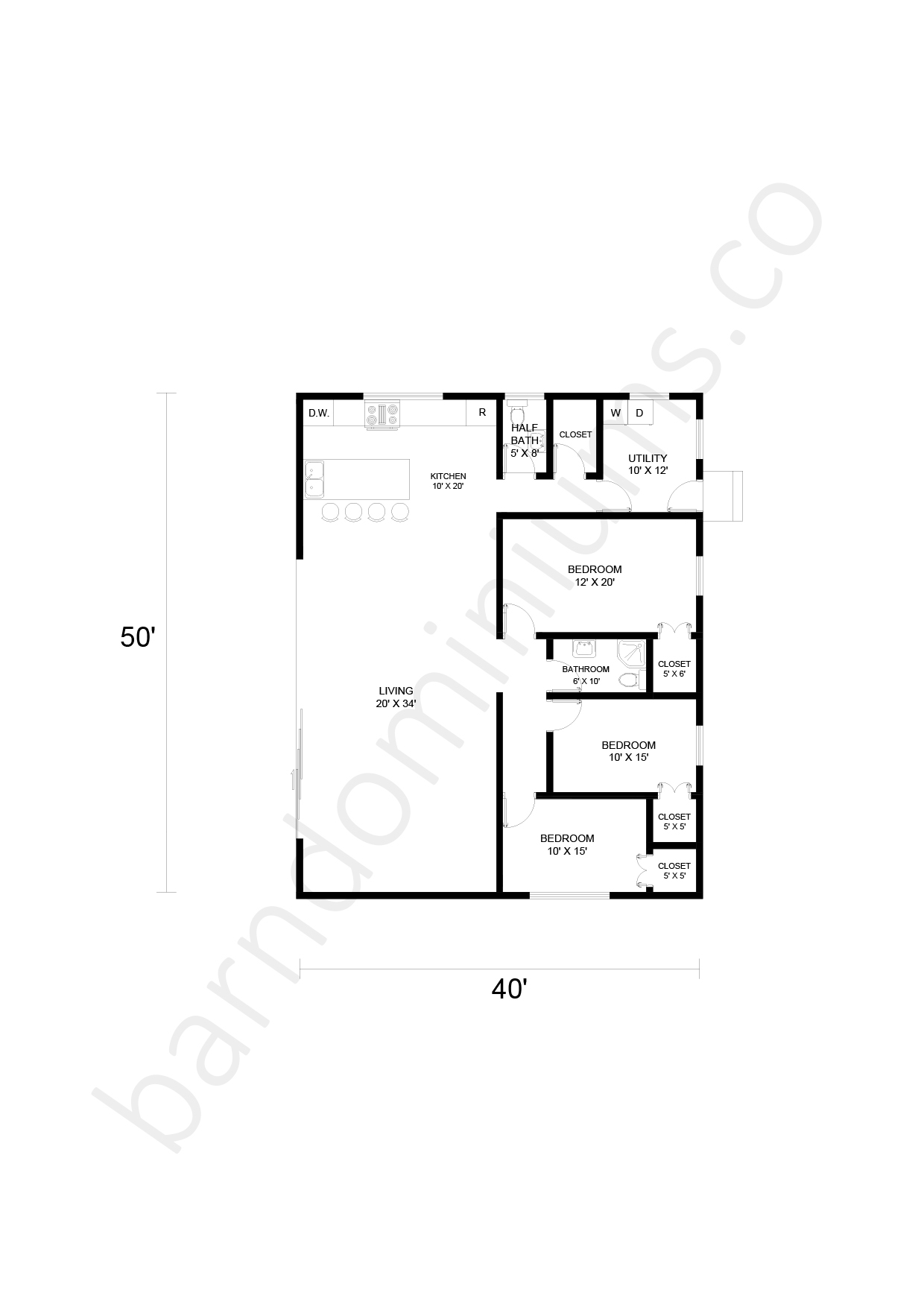 Delightful 3 Bedroom Barndominium Floor Plans - Barndominium Homes