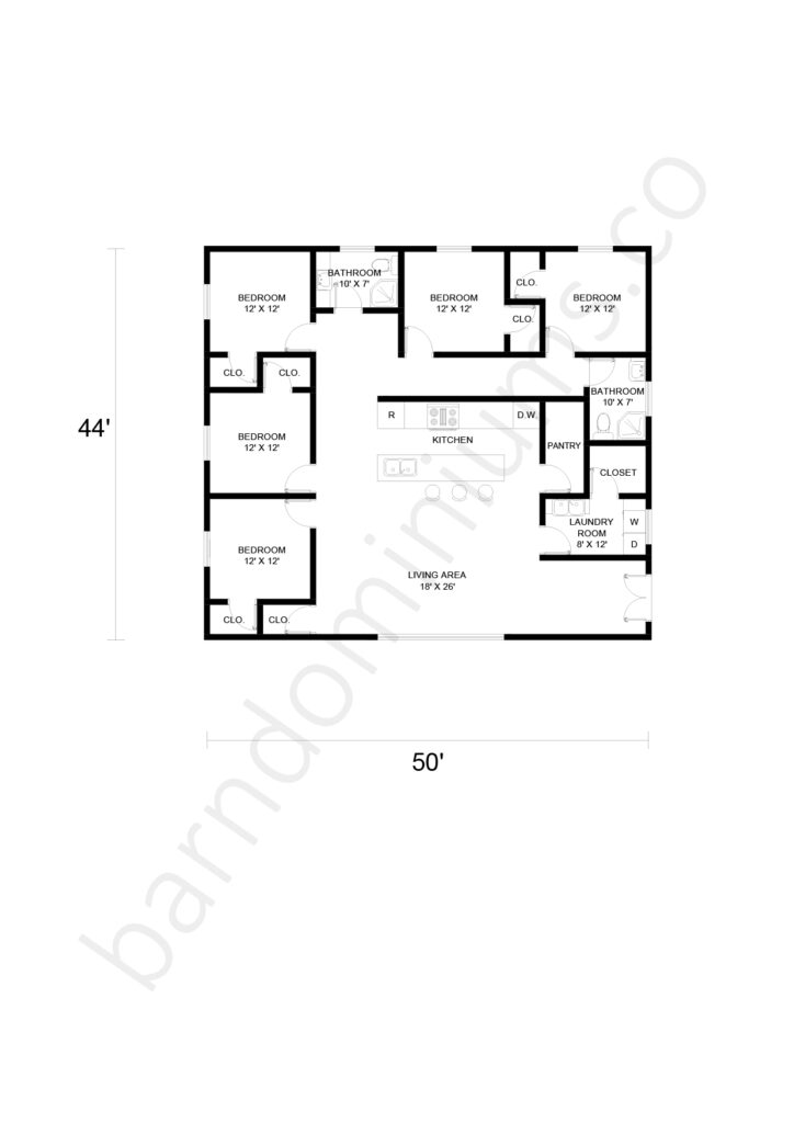 5 bedroom barndominium floor plan