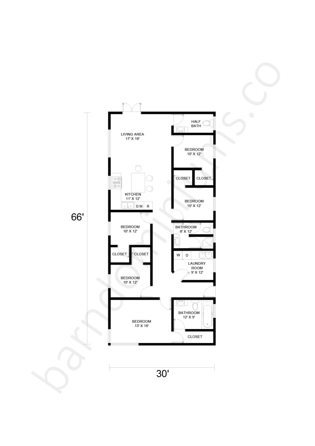 Lovely 5 Bedroom Barndominium Floor Plans - Barndominium Homes