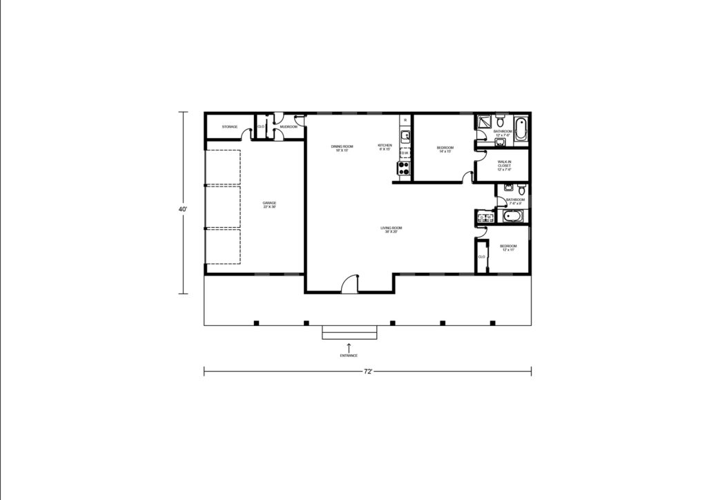 The Avery Barndominium Floor Plan