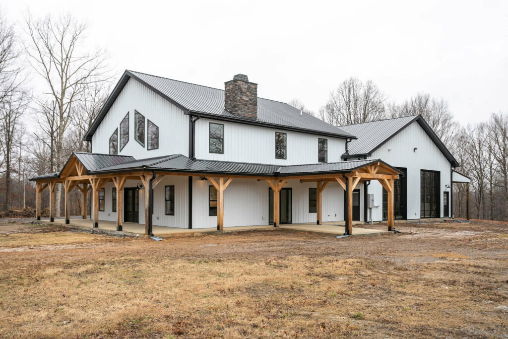 white exterior rustic barndonminium 