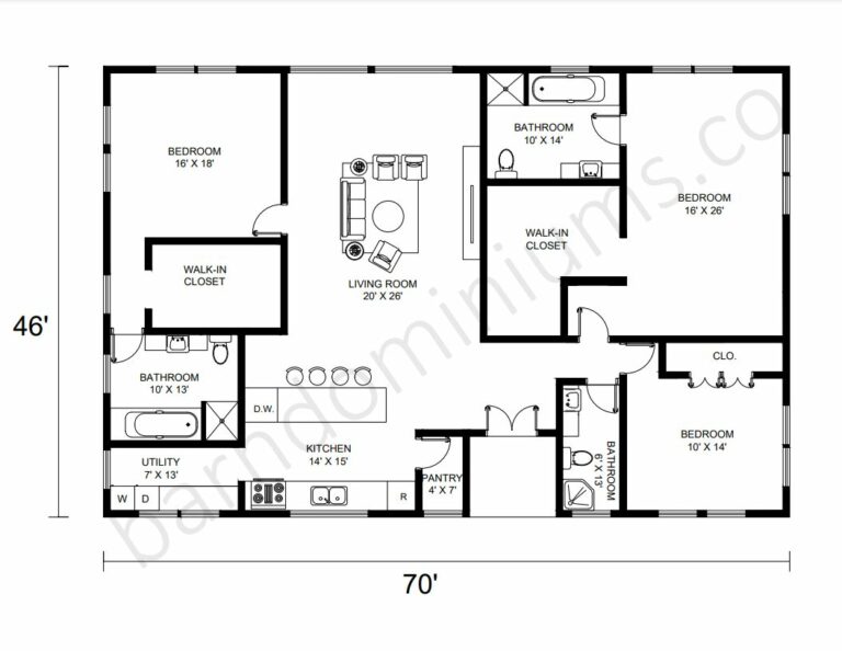 Barndominium Floor Plans with Two Master Suites