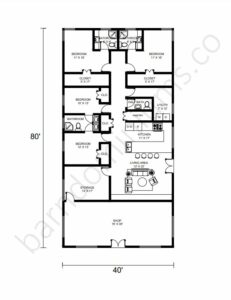 Work, Play, Live: Best 40×80 Barndominium Floor Plans with Shops for ...