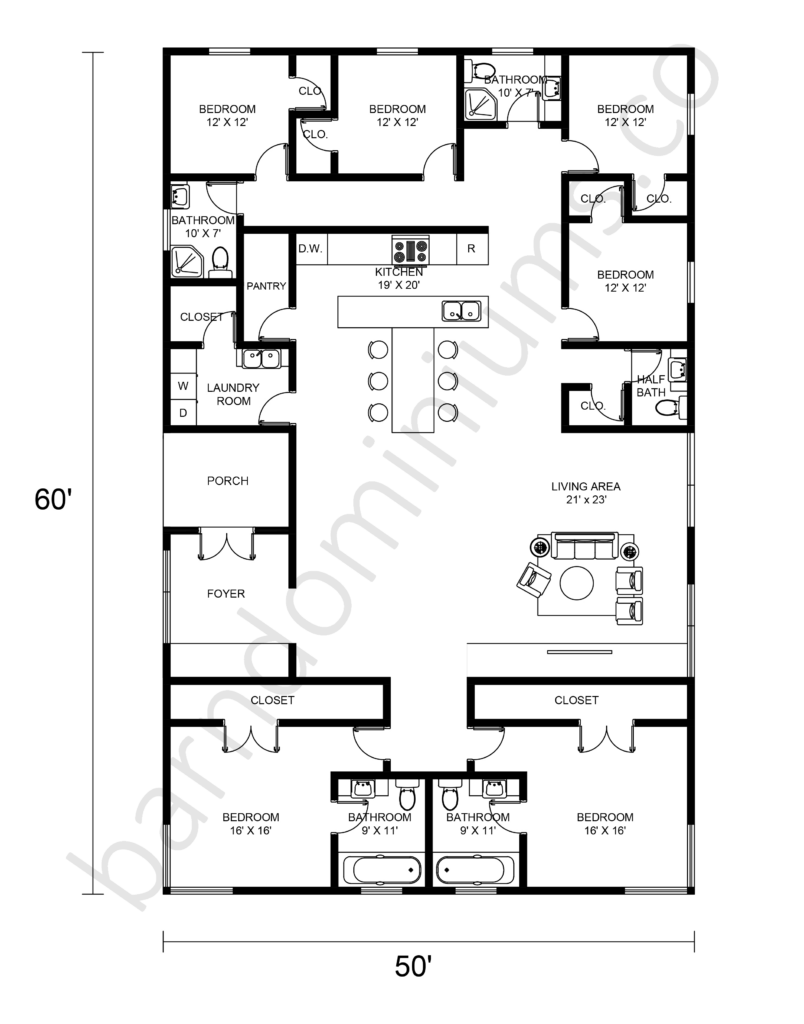 5 bedroom barndominium plans