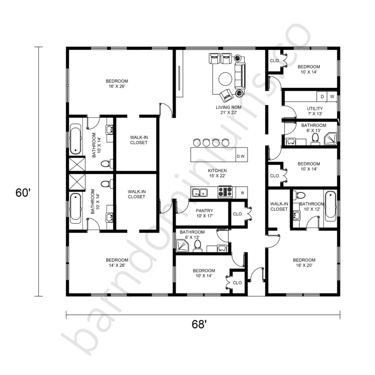 DreamBig: Best 6 Bedroom Barndominium Floor Plans You Will Love ...