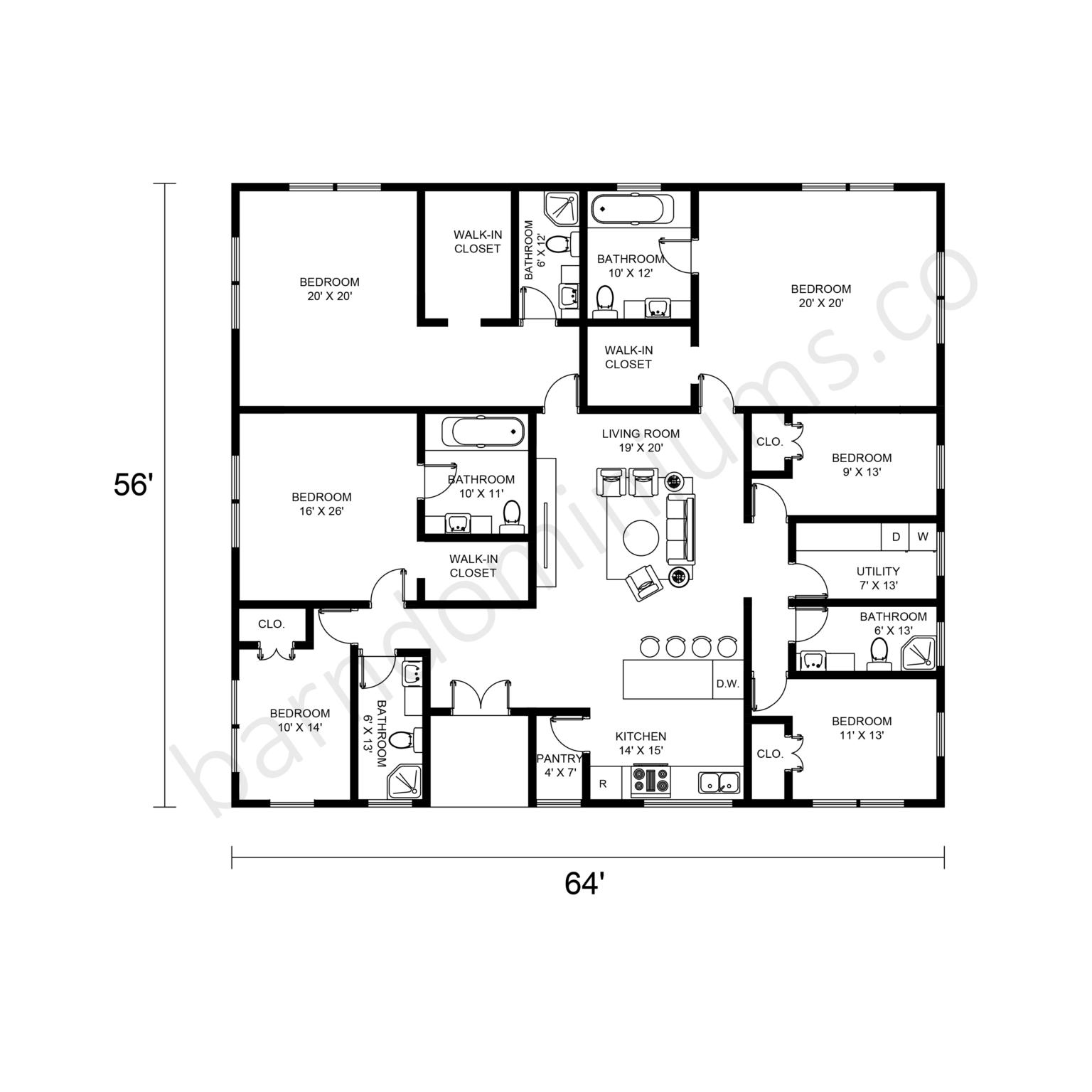 DreamBig: Best 6 Bedroom Barndominium Floor Plans You Will Love ...