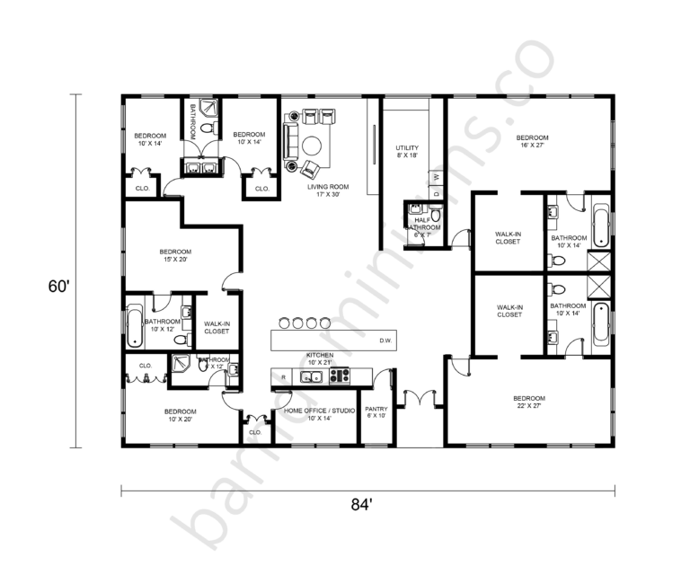 DreamBig: Best 6 Bedroom Barndominium Floor Plans You Will Love ...