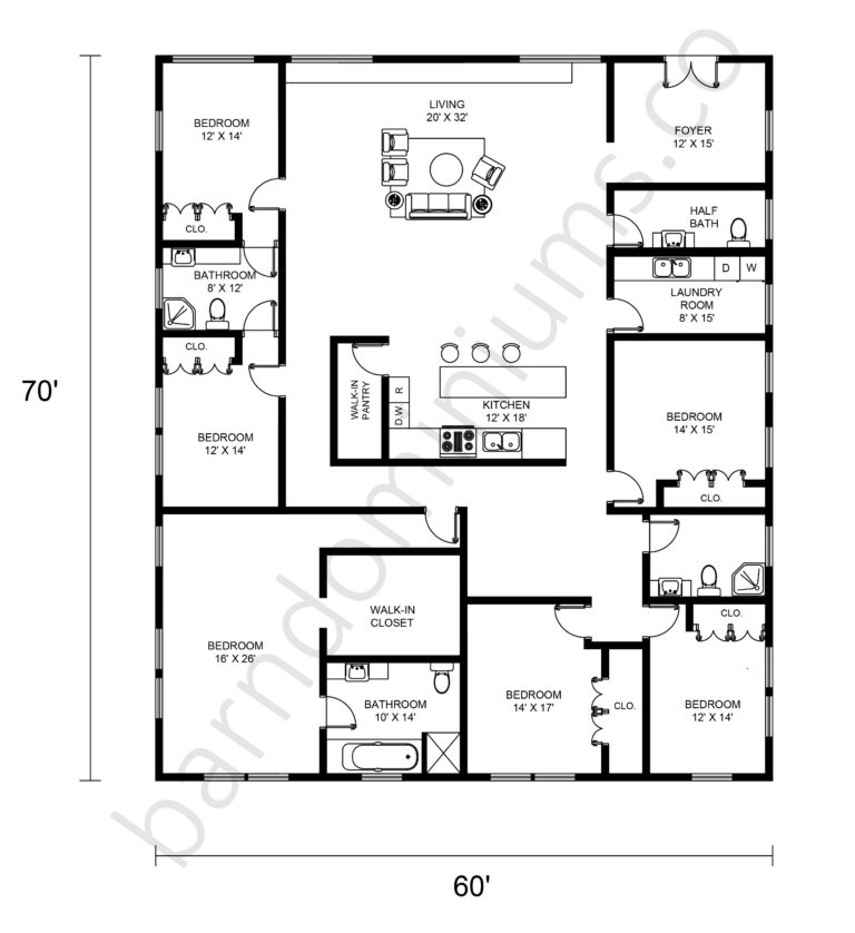 DreamBig: Best 6 Bedroom Barndominium Floor Plans You Will Love ...