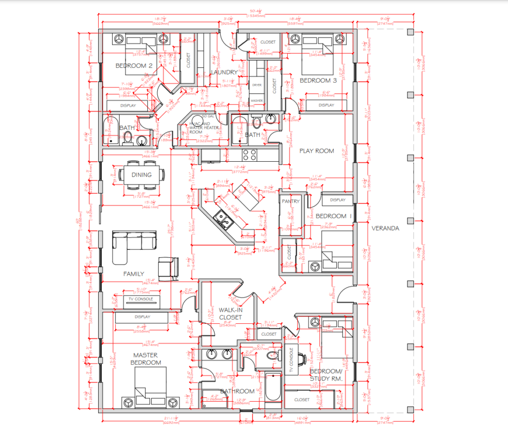 PL-61703 Medfield Barndominium Floor Plan