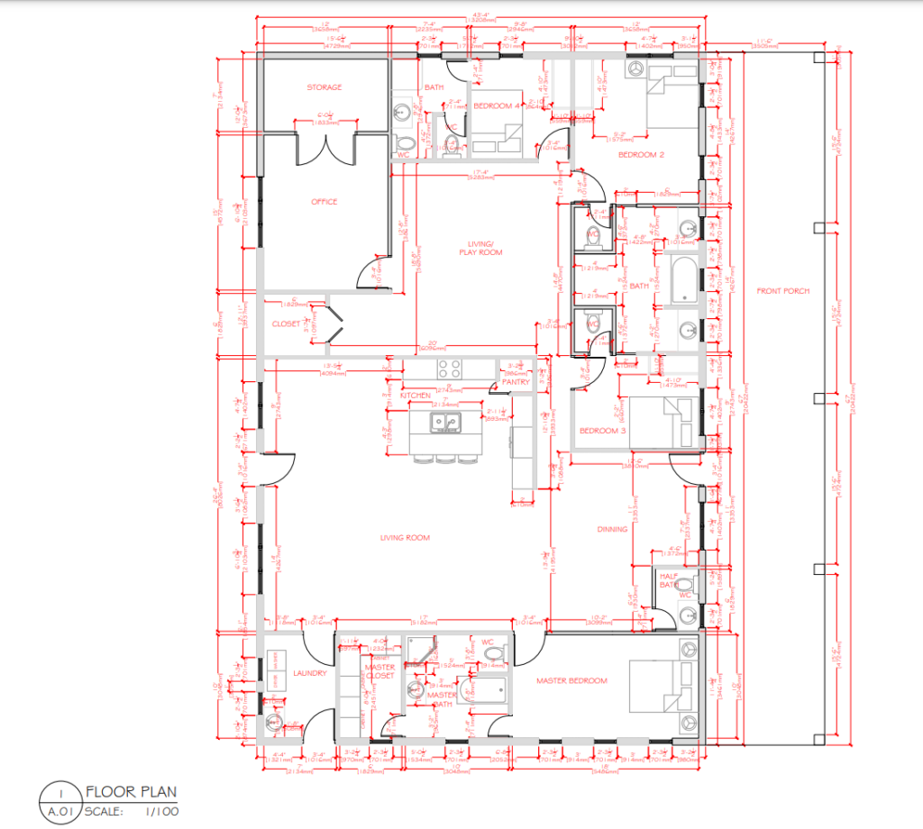 PL-62203 Underwood Barndominium Floor Plan