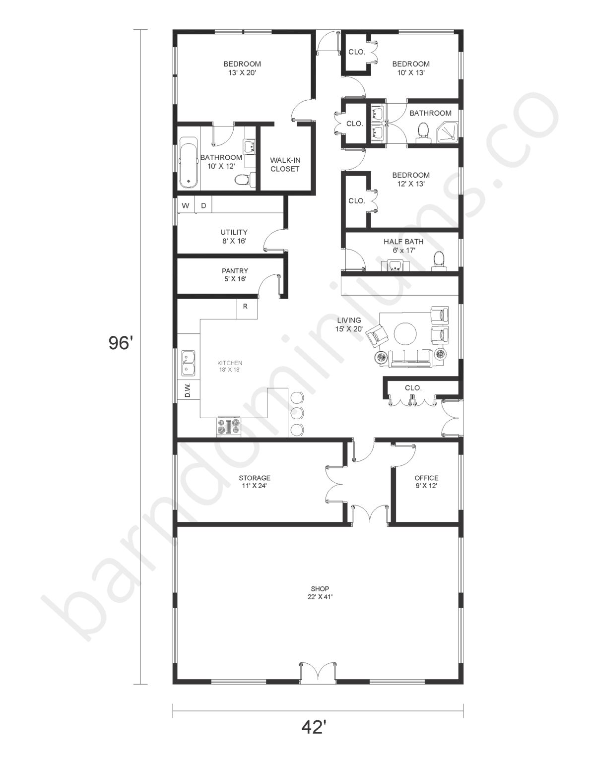 Barndominium Floor Plans with Shop - Barndominium Homes