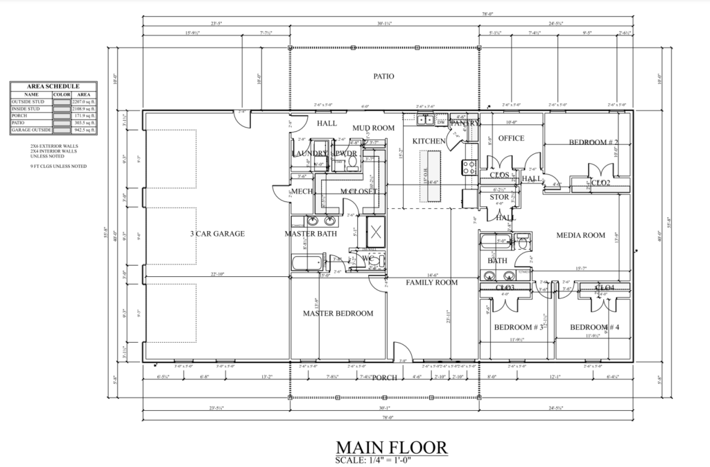 PL-61302 Barfield Barndominium Floor Plan