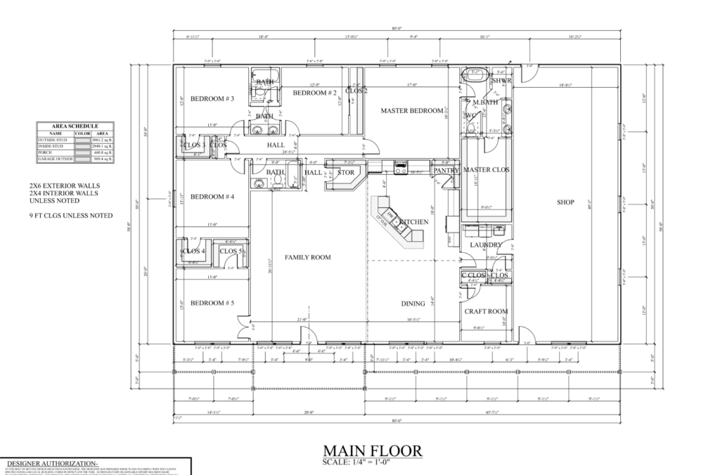 PL-62307 Sunnyside Barndominium Floor Plan