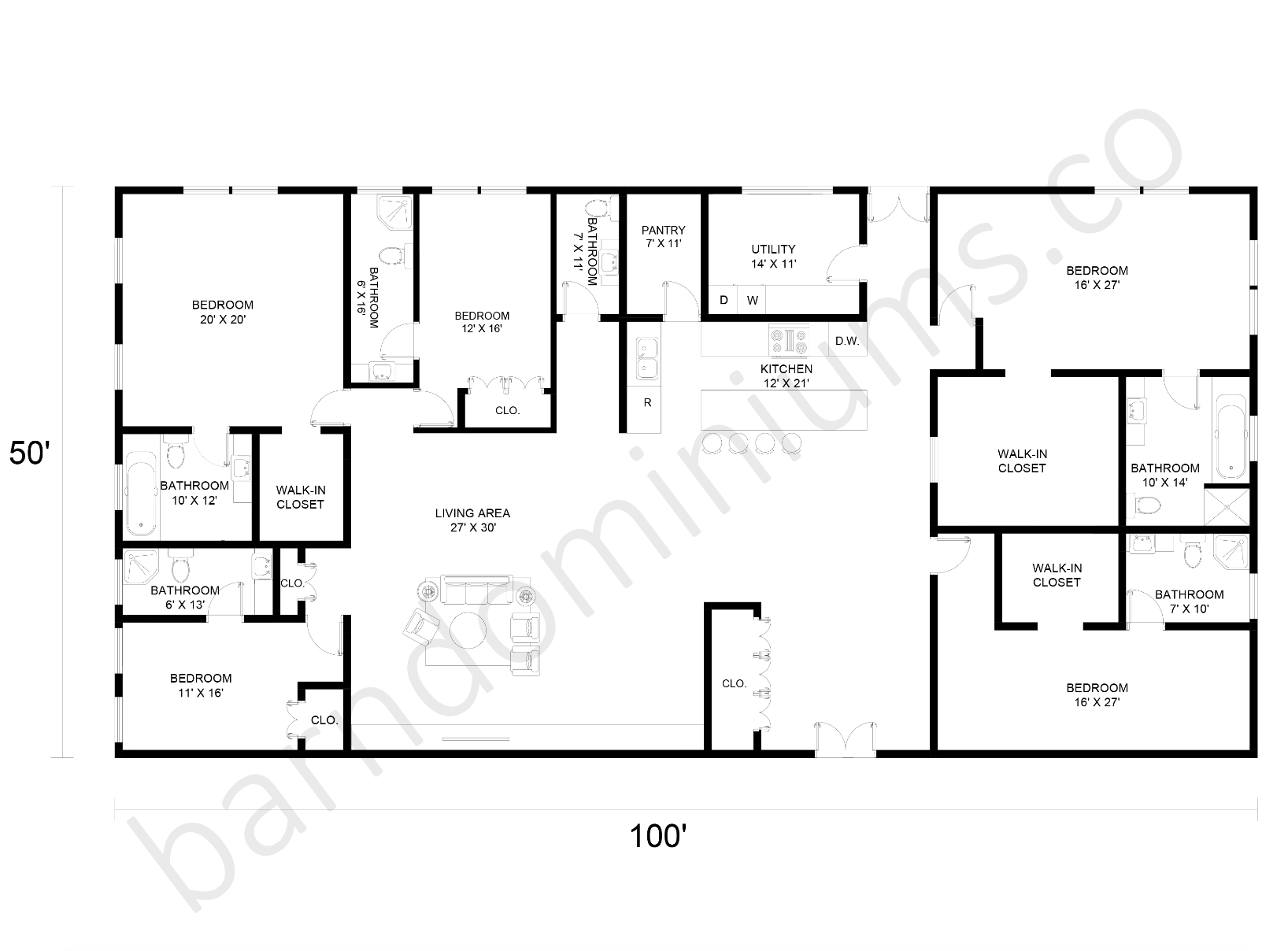 PL-61105 - Barndominium Homes