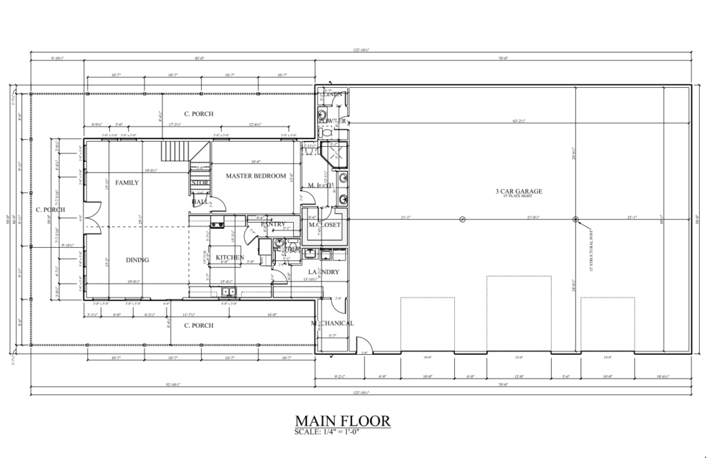 PL-62749 Wellington Barndominium Floor Plan