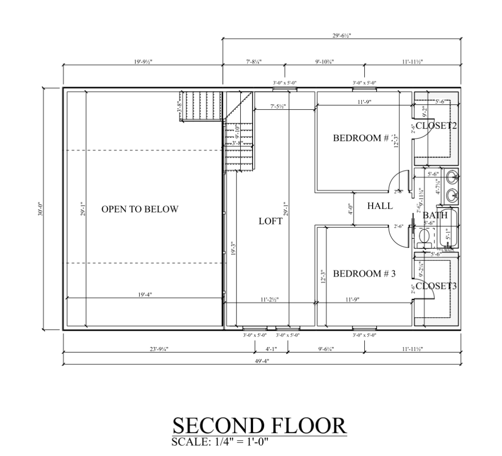 PL-62749 Wellington Barndominium Second Floor Plan